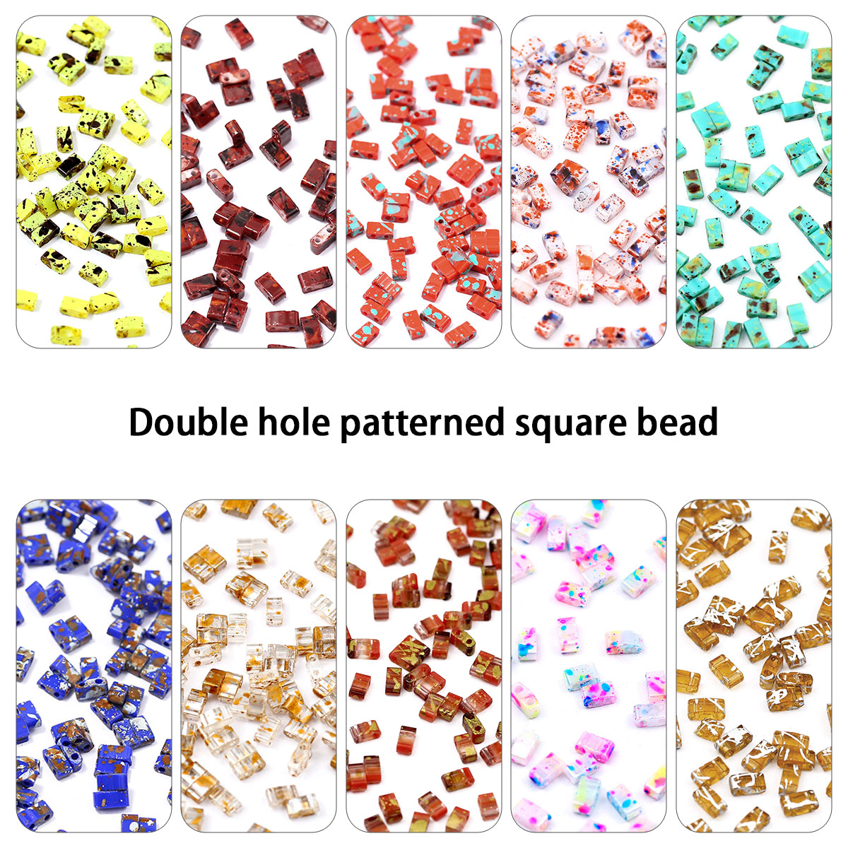 Glass Seed Beads 2Mm Jewelry Making - 5×2mm Picasso Color Double Holes Glass