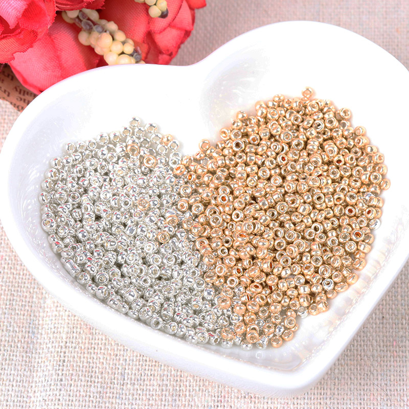 Glass Seed Beads 2Mm Jewelry Making - Gold and Silver Color 2mm 3mm