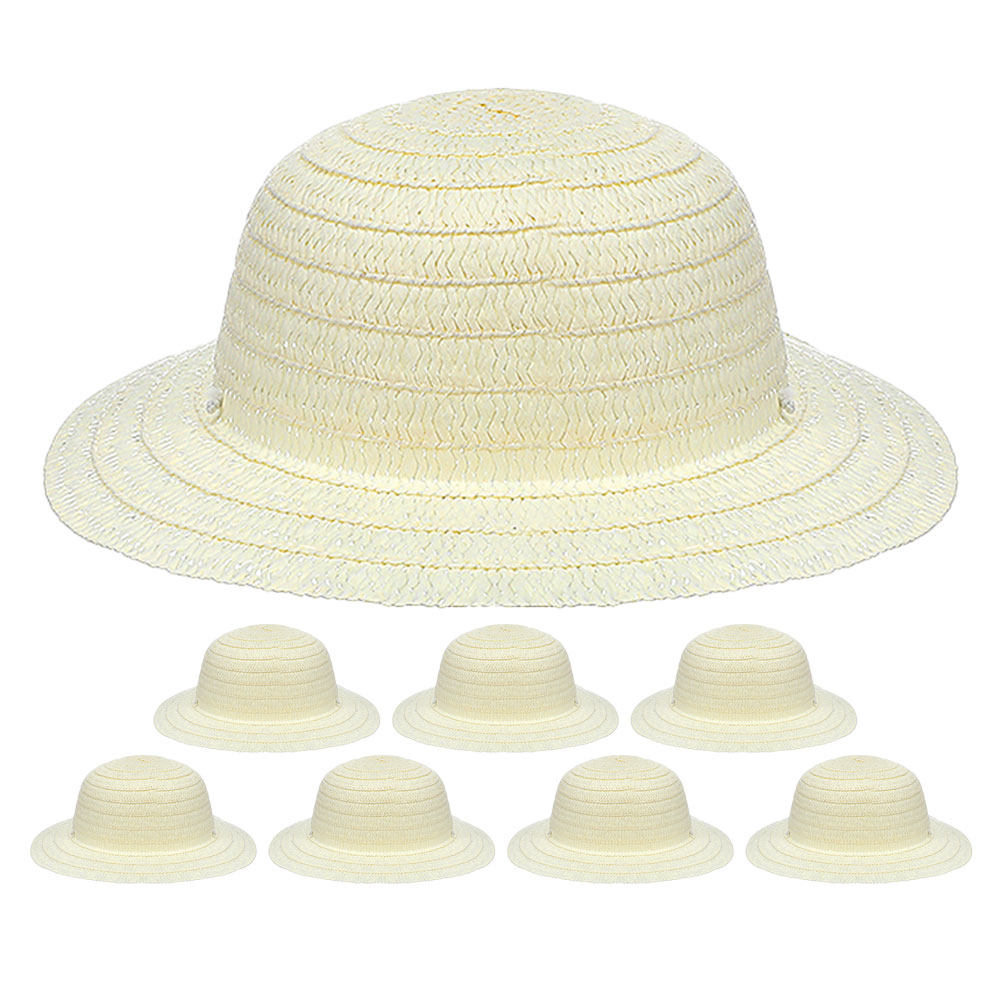 8Pcs DIY Kids Straw Hats White - Painting Supplies recension och pris