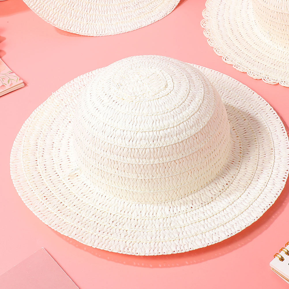 8Pcs DIY Kids Straw Hats White - Painting Supplies recension och pris