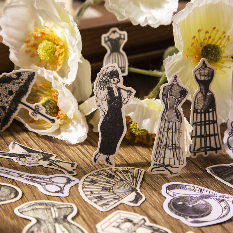 60 pcs Vintage Stickers+materi - Vintage Junk Journal Scrapbooking Paper recension och pris