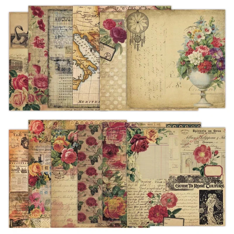 Scrapbook Pad Assorted Pattern - Vintage Junk Journal Scrapbooking Paper recension och pris