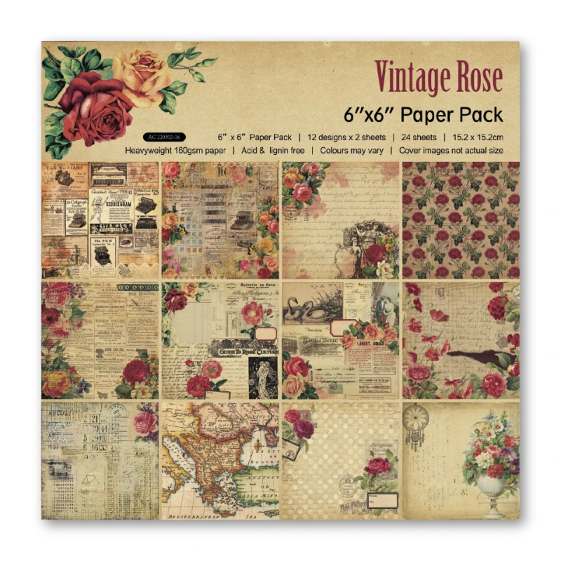 Scrapbook Pad Assorted Pattern - Vintage Junk Journal Scrapbooking Paper recension och pris