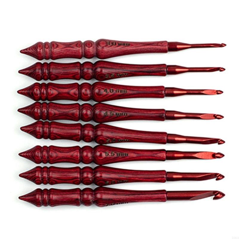 8Pcs Wooden Handle Crochet Hoo - Wooden Crochet Hooks Ergonomic Handle recension och pris