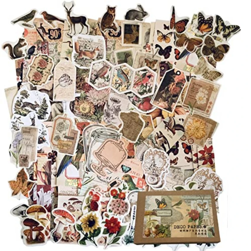 Vintage Stickers For Journalin - Vintage Junk Journal Scrapbooking Paper recension och pris