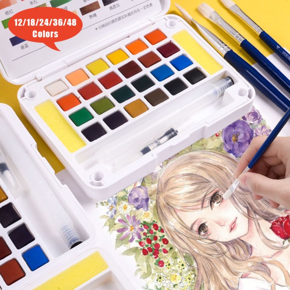 With Water Brush Pen Watercolo - Watercolor Paint Set Solid Pigment recension och pris
