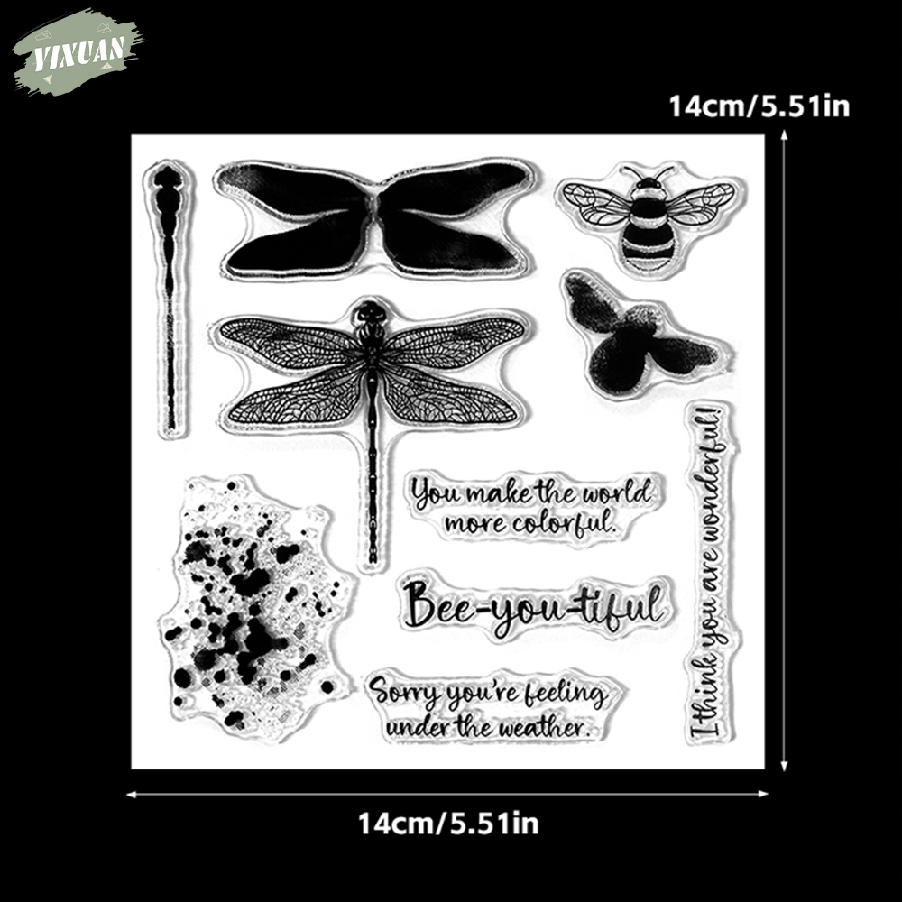 Dragonfly And Bee Cutting Dies - Clear Silicone Stamps For Card Making recension och pris