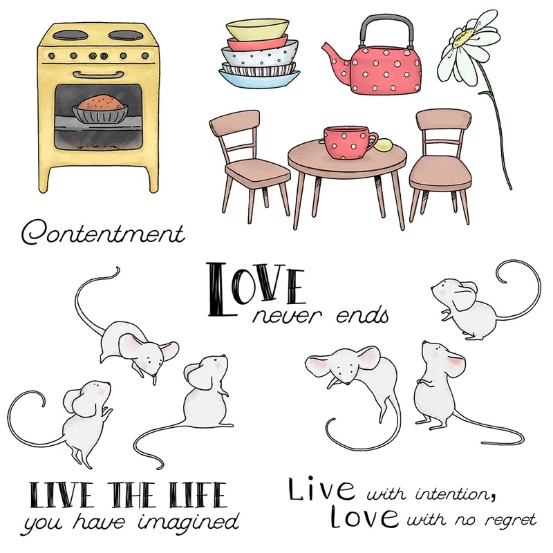 Suncraft Little Mouse & Kitche - Clear Silicone Stamps For Card Making recension och pris