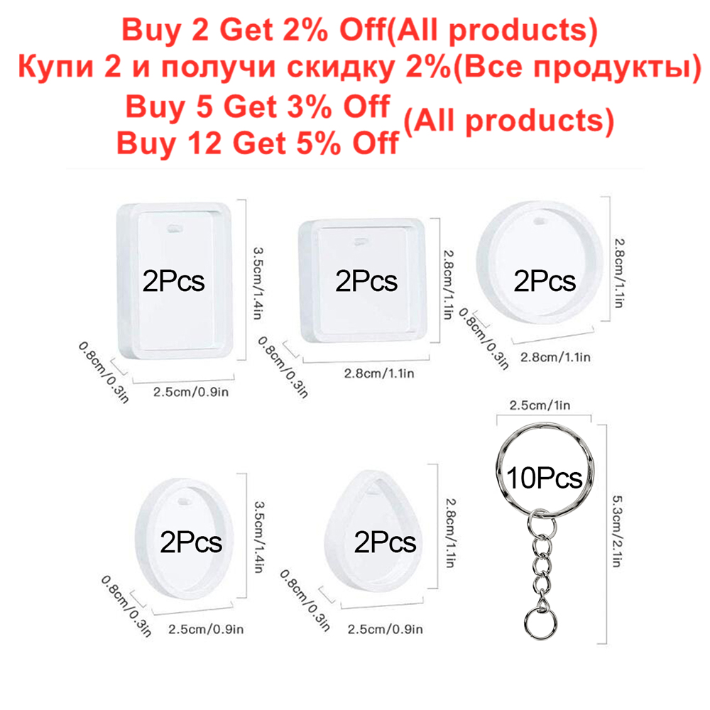 20Pcs/Set DIY Keychain Pendant - Silicone Epoxy Resin Molds Set recension och pris