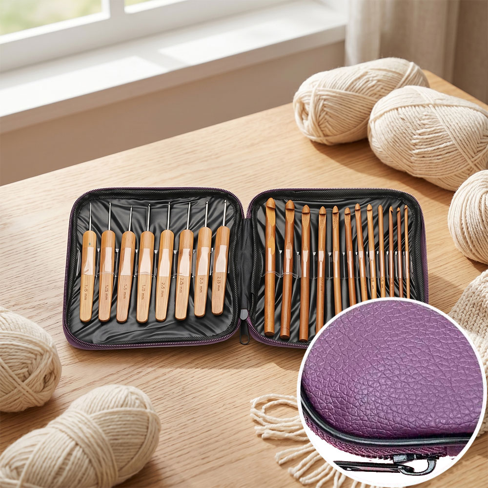 74pcs Bamboo Crochet Hooks Set - Craft Tools recension och pris