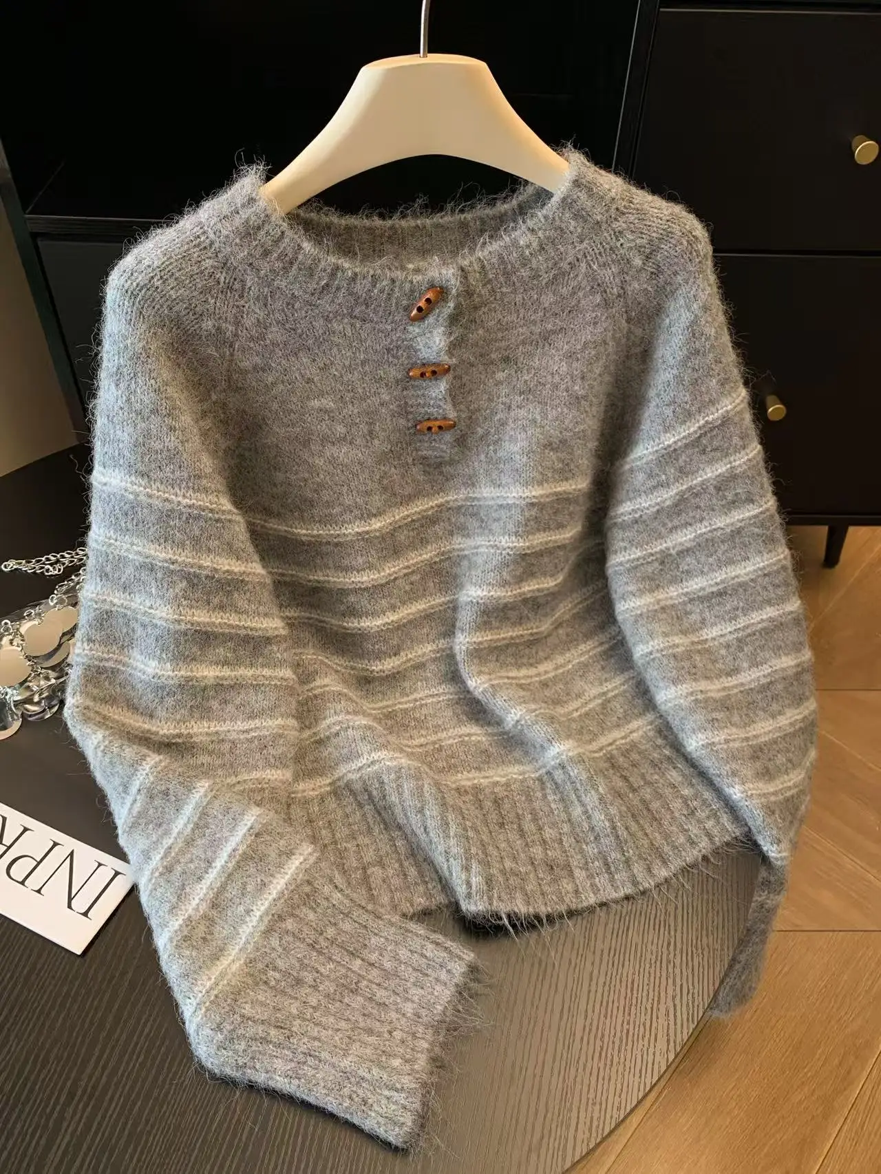 Autumn Winter Women's Striped  - Embroidery recension och pris