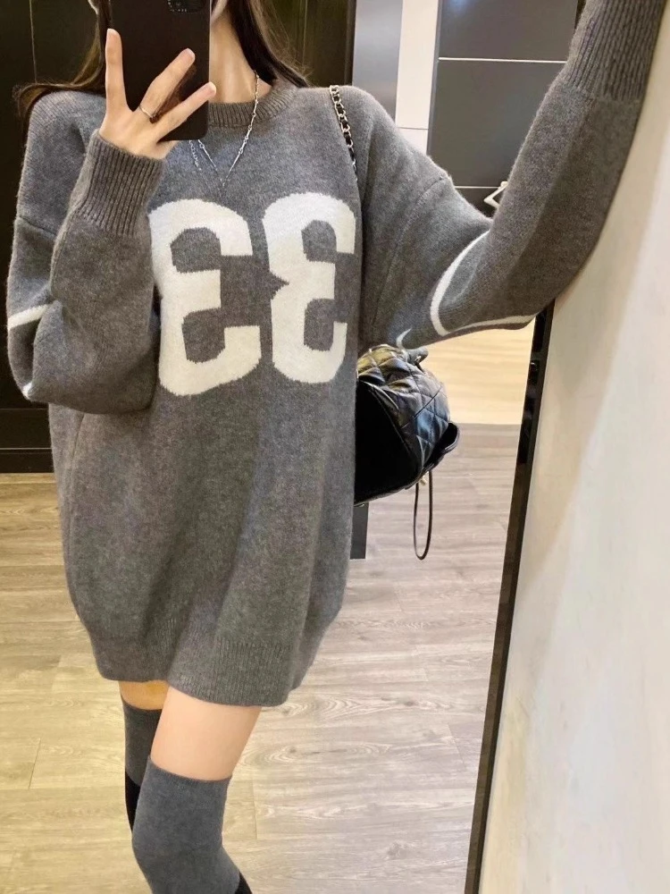 Y2K Vintage Knitted Sweater Wo - Embroidery recension och pris