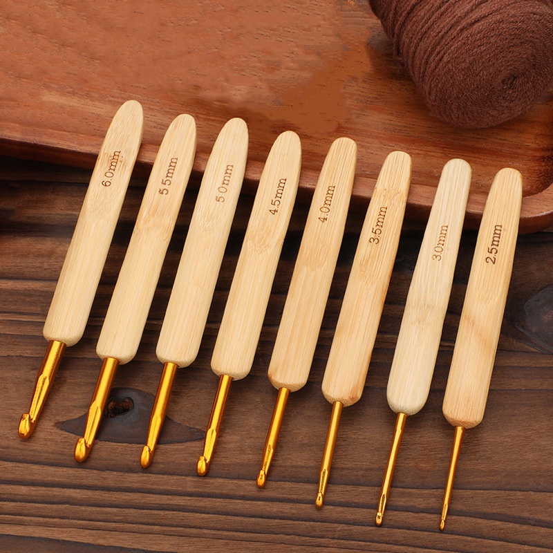 Bamboo Wooden Handle Crochet H - Wooden Crochet Hooks Ergonomic Handle recension och pris