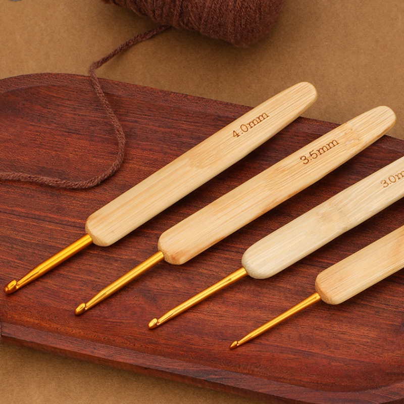 Bamboo Wooden Handle Crochet H - Wooden Crochet Hooks Ergonomic Handle recension och pris