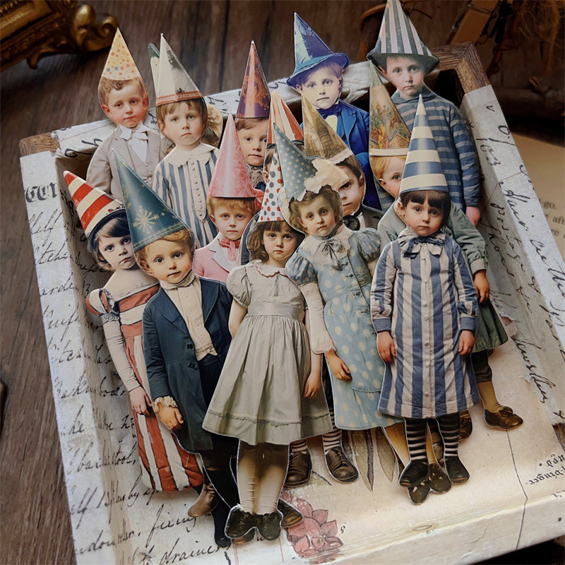 15Pcs Vintage Clown Party Chil - Vintage Junk Journal Scrapbooking Paper recension och pris