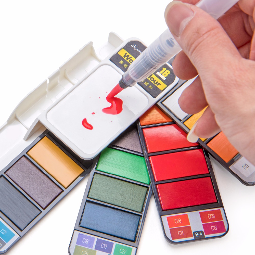 18/25/33/42 Colors Solid Water - Watercolor Paint Set Solid Pigment recension och pris