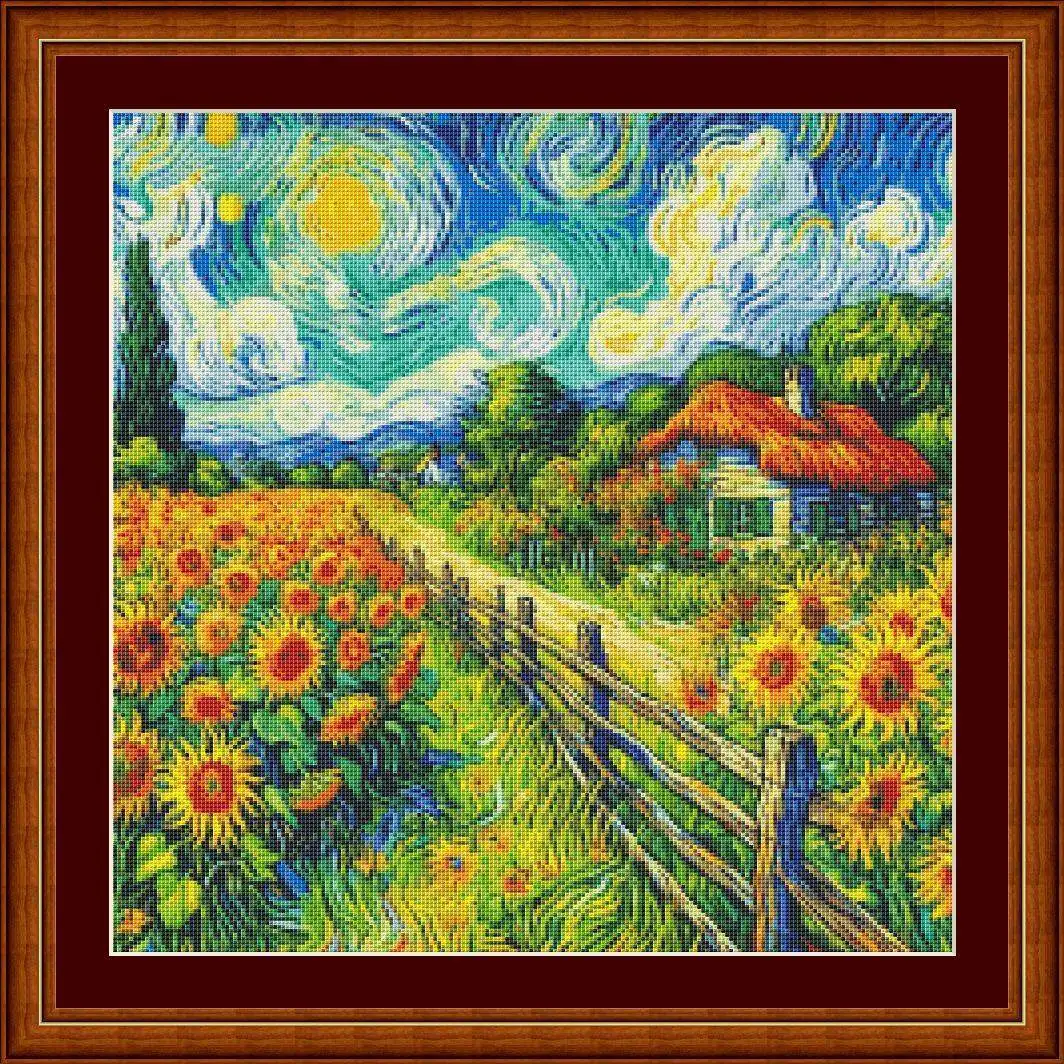 [[CC4656-Van Gogh Series Sunfl - Cross Stitch Stamped Kits Beginners recension och pris