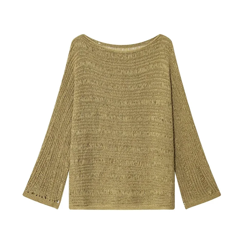 Vintage Boat Neck Knit Sweater - Embroidery recension och pris