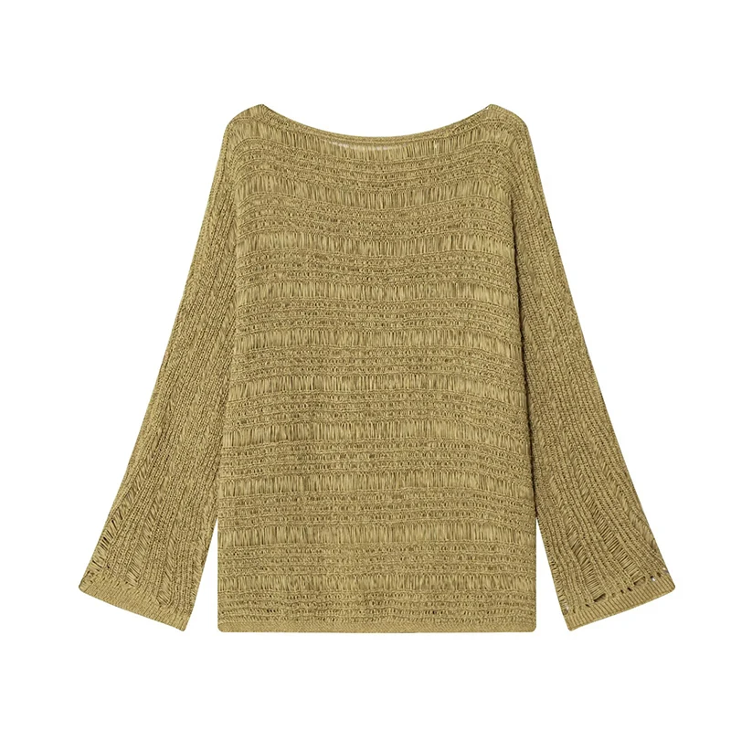 Vintage Boat Neck Knit Sweater - Embroidery recension och pris