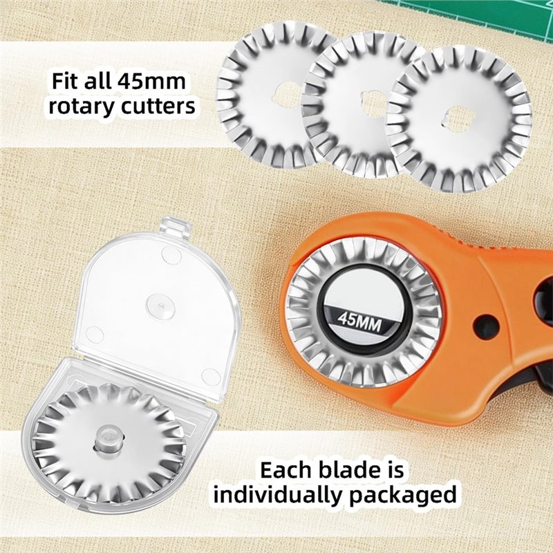 AAAF Replacement Blades For Fa - Rotary Cutter For Fabric 45Mm recension och pris