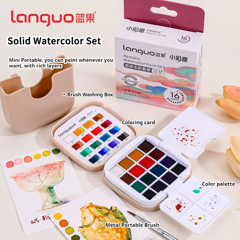LANGUO 16Colors Watercolor Pai - Watercolor Paint Set Solid Pigment recension och pris