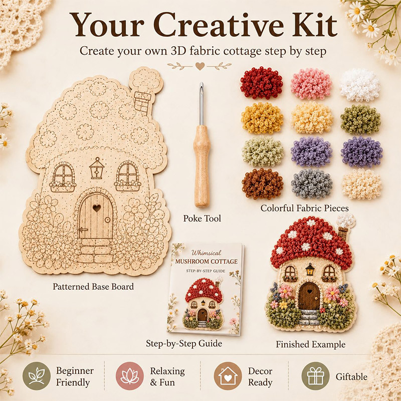 3D Mushroom House Poke Art DIY - Craft Tools recension och pris