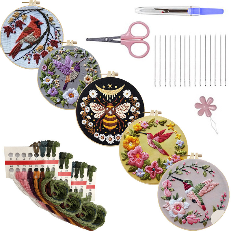 Hummingbird Embroidery Kit for - Cross Stitch Stamped Kits Beginners recension och pris