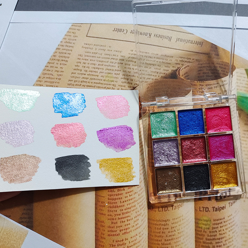 9 color Nail Solid Pigment Aur - Watercolor Paint Set Solid Pigment recension och pris