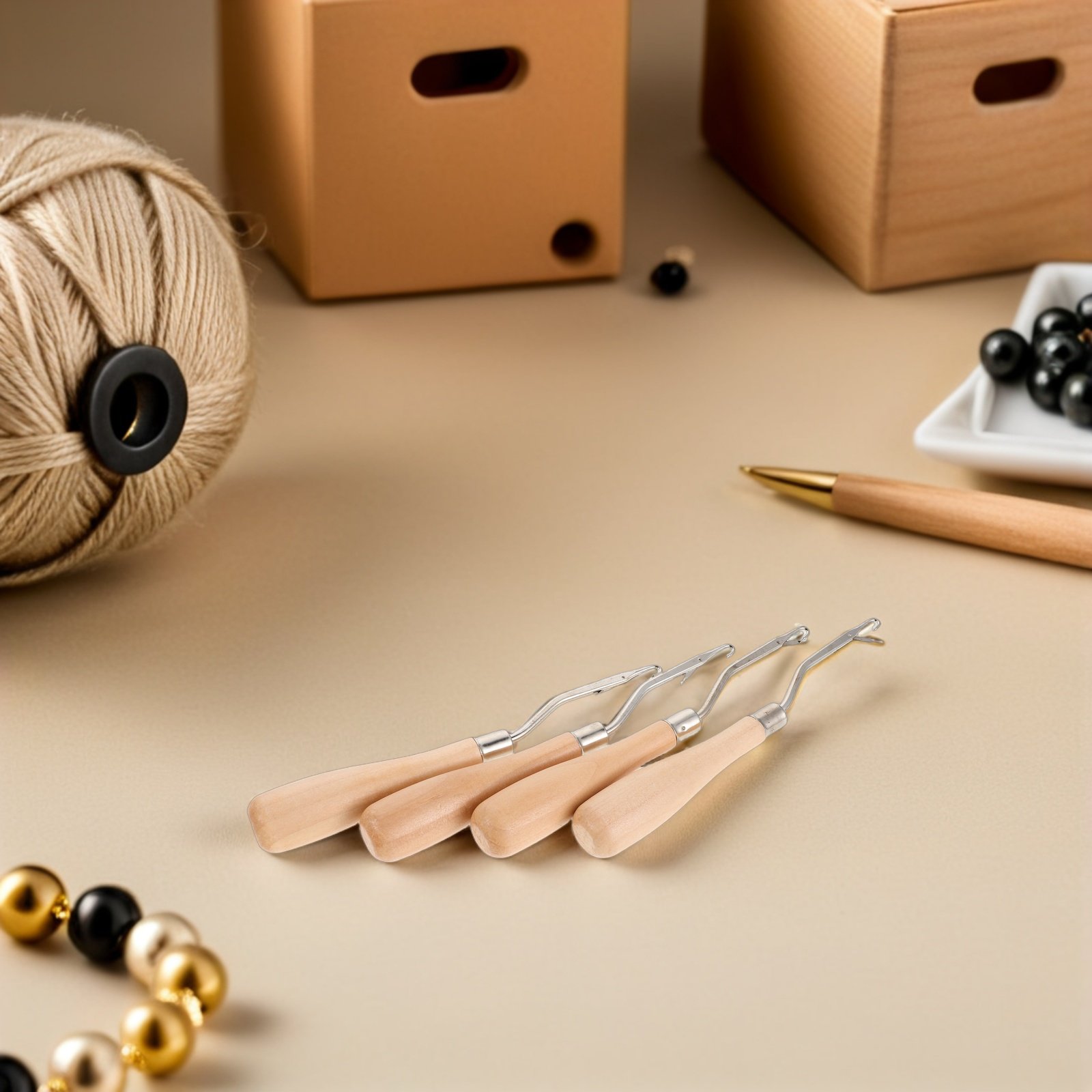 4Pcs Crochet Hooks Ergonomic W - Wooden Crochet Hooks Ergonomic Handle recension och pris