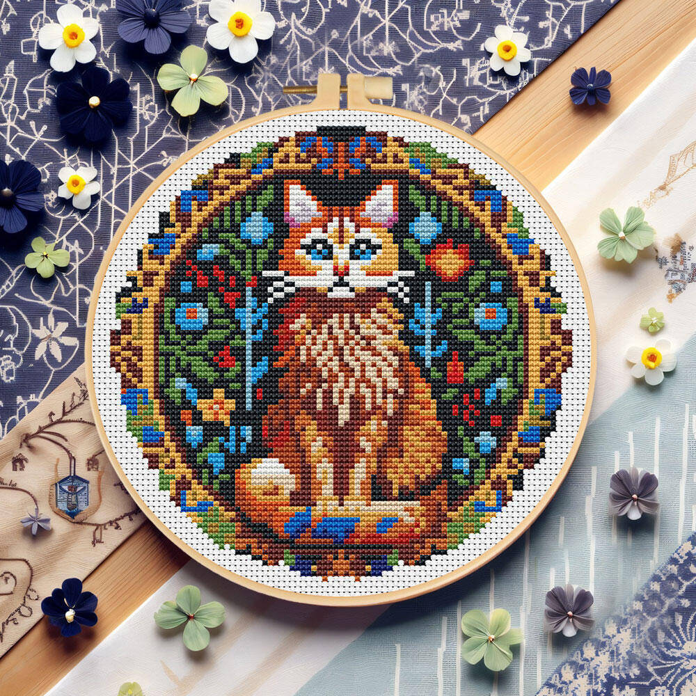 DIY Cross Stitch Cat Animal 11 - Cotton Embroidery Thread Skeins recension och pris