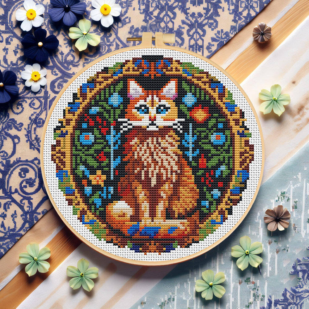 DIY Cross Stitch Cat Animal 11 - Cotton Embroidery Thread Skeins recension och pris