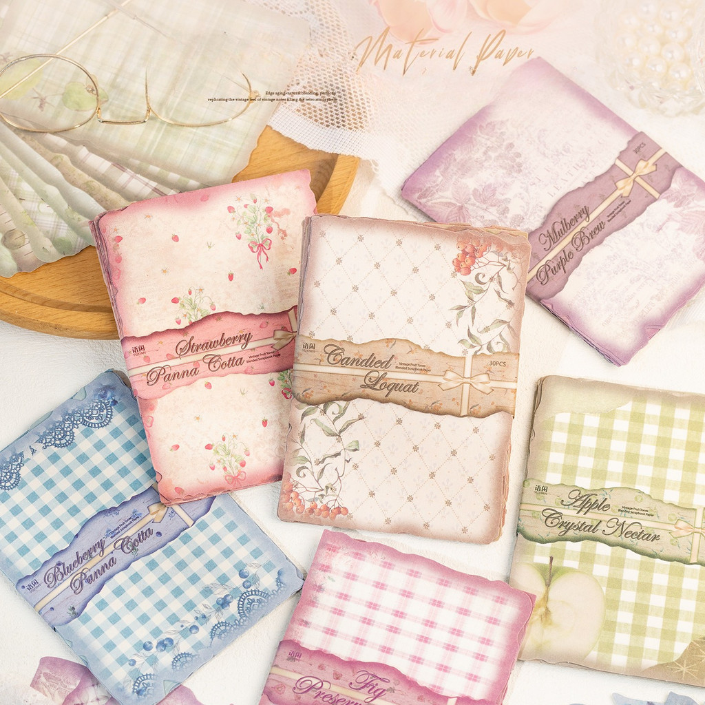 30sheets Vintage Scrapbook Pap - Vintage Junk Journal Scrapbooking Paper recension och pris
