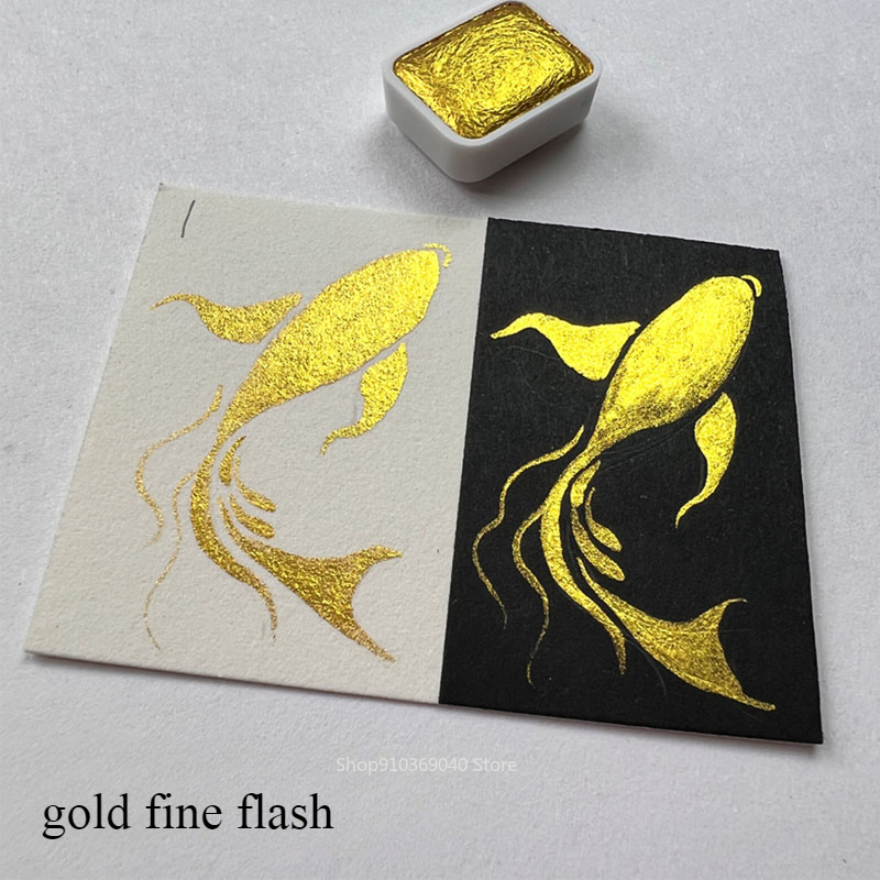 Golden Pearlescent Pigment Sol - Watercolor Paint Set Solid Pigment recension och pris