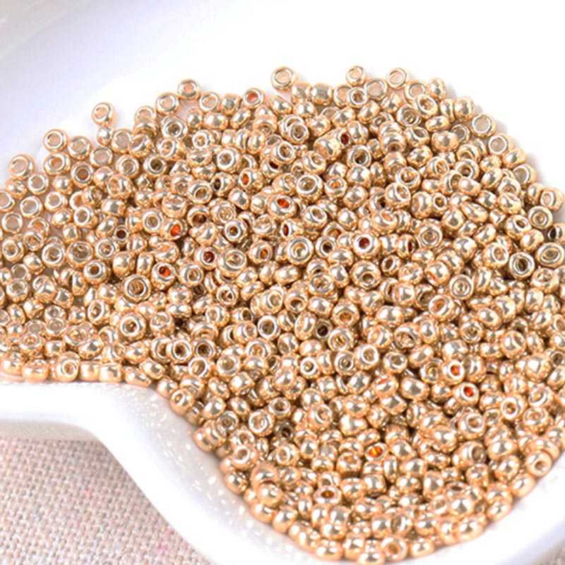 Gold and Silver Color 2mm 3mm  - Glass Seed Beads 2Mm Jewelry Making recension och pris