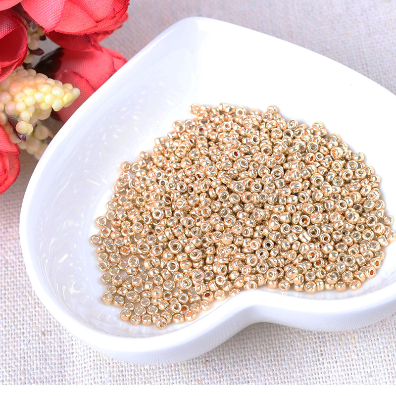 Gold and Silver Color 2mm 3mm  - Glass Seed Beads 2Mm Jewelry Making recension och pris
