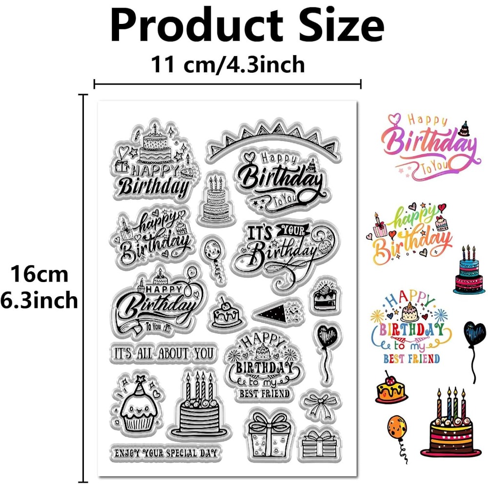 Happy Birthday Clear Stamps fo - Clear Silicone Stamps For Card Making recension och pris