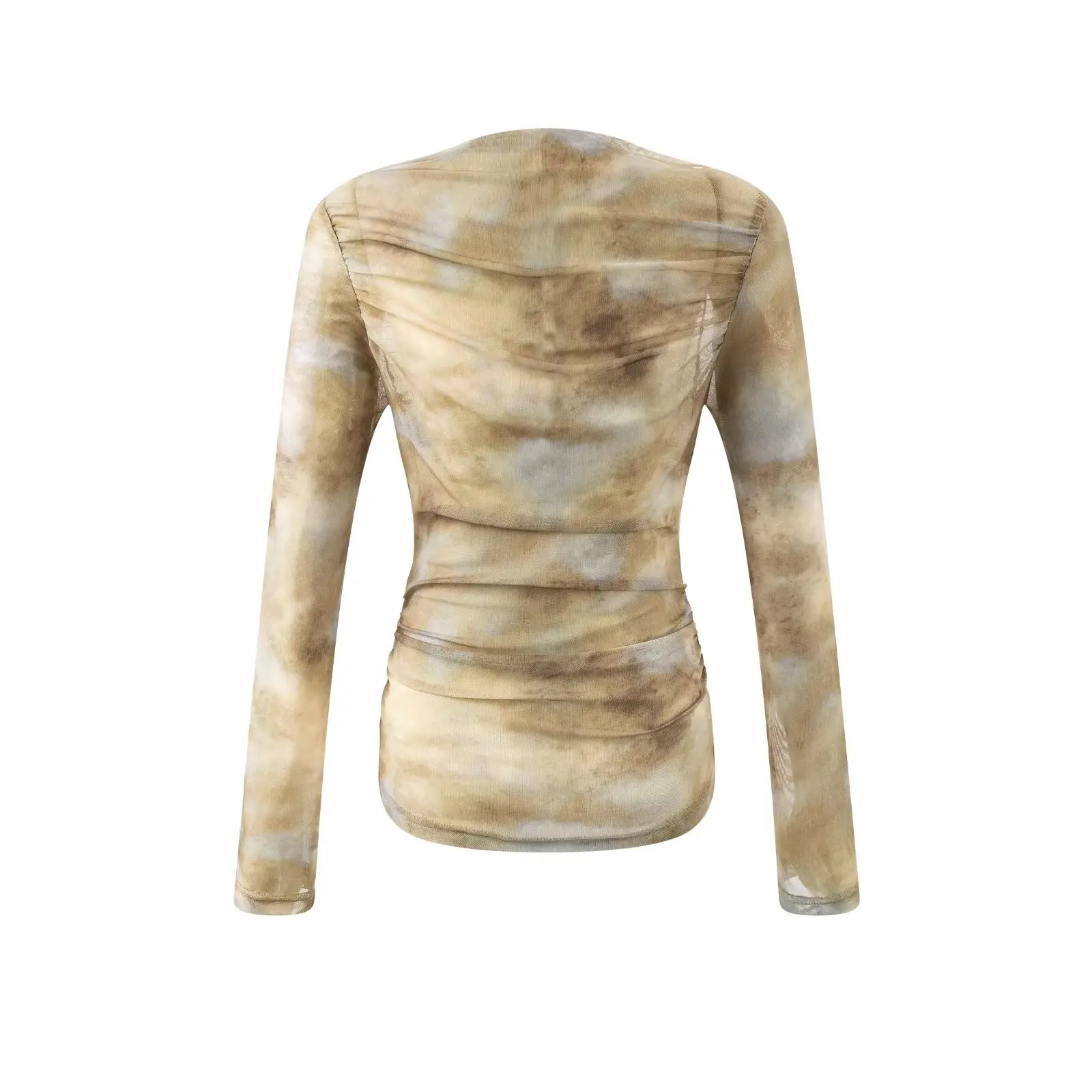 2025 Sexy Tie-Dye Print Ruched - Embroidery recension och pris