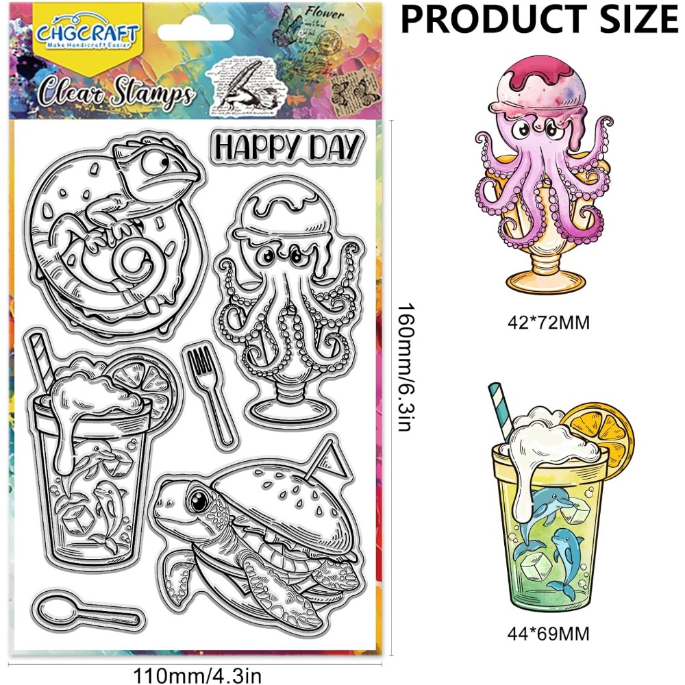 Marine Animal Clear Stamps Tur - Clear Silicone Stamps For Card Making recension och pris