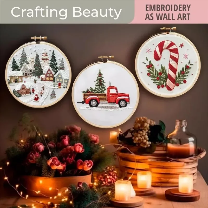 Hand Embroidery Starter Kit DI - Cross Stitch Stamped Kits Beginners recension och pris
