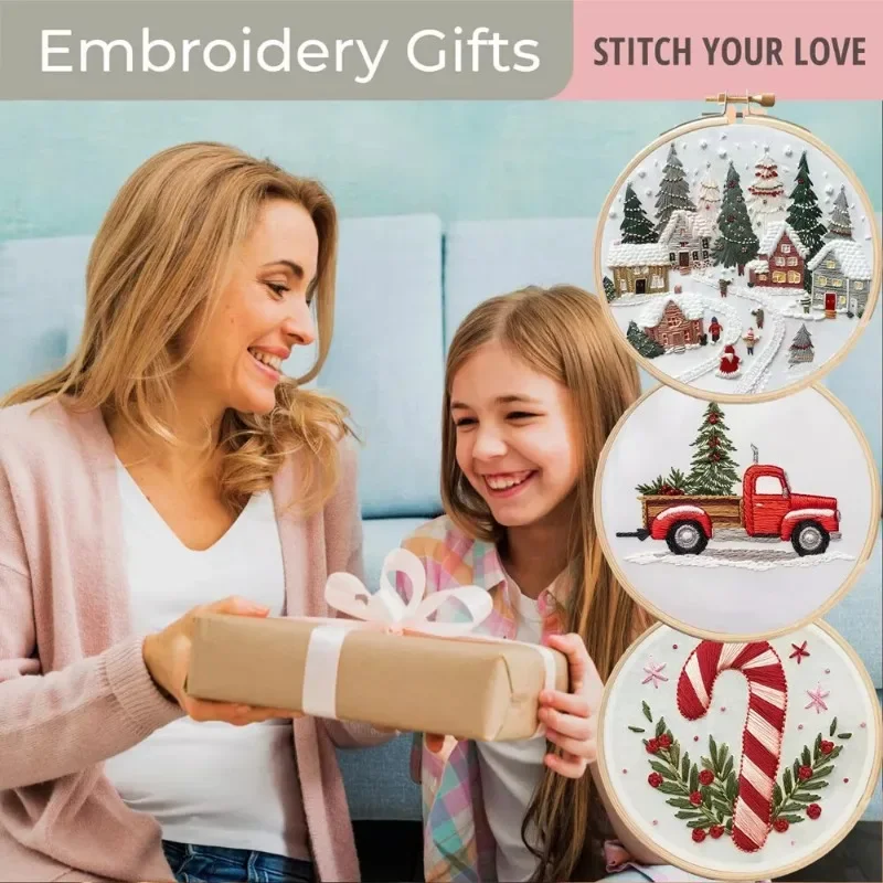 Hand Embroidery Starter Kit DI - Cross Stitch Stamped Kits Beginners recension och pris