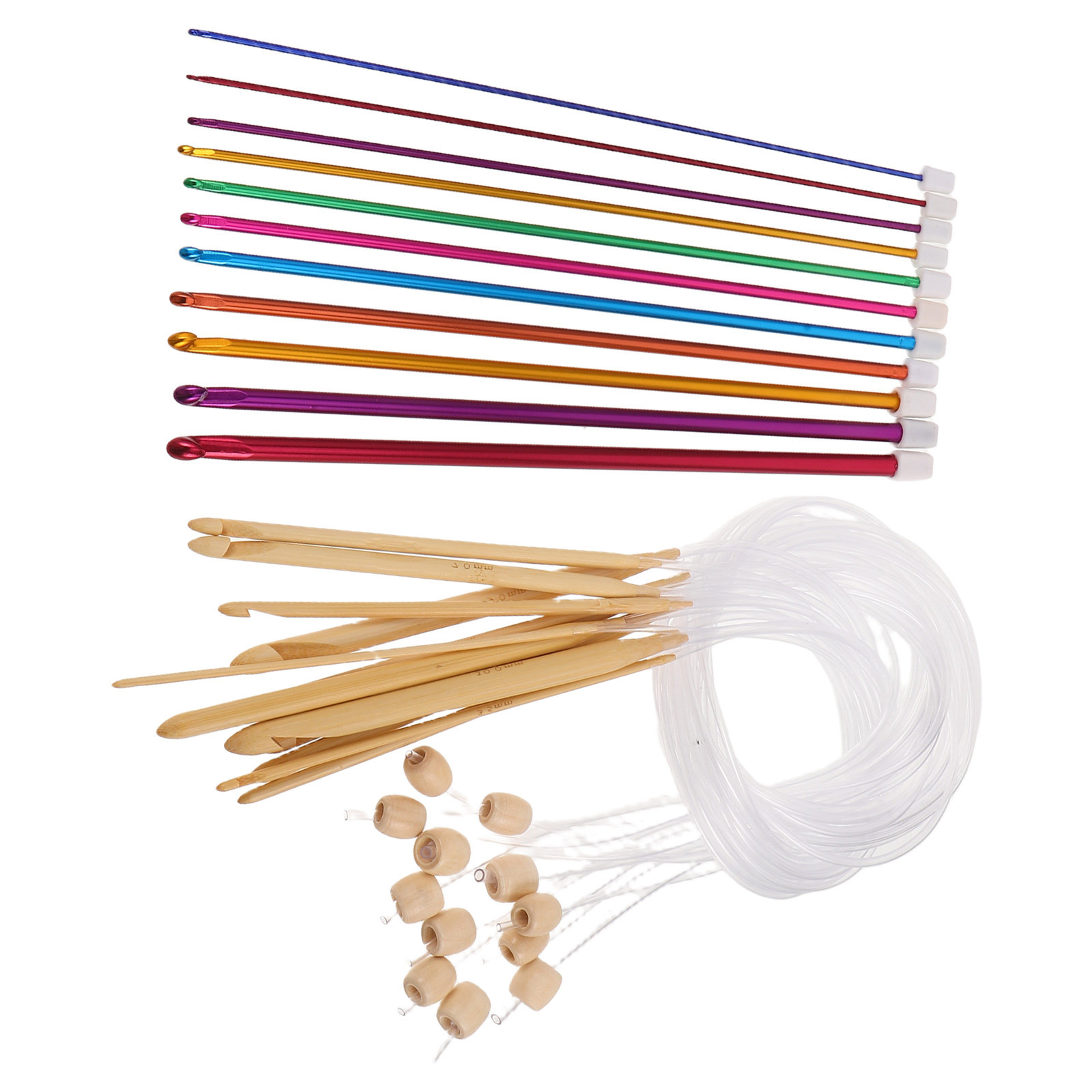 1Set Vibrant Color Crochet Hoo - Wooden Crochet Hooks Ergonomic Handle recension och pris