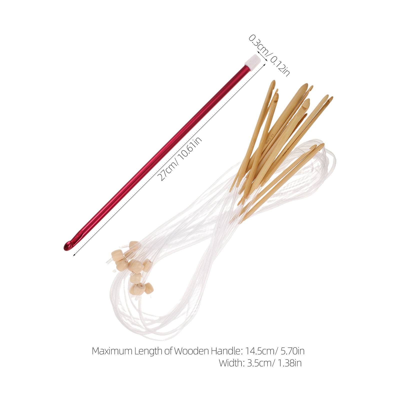 1Set Vibrant Color Crochet Hoo - Wooden Crochet Hooks Ergonomic Handle recension och pris
