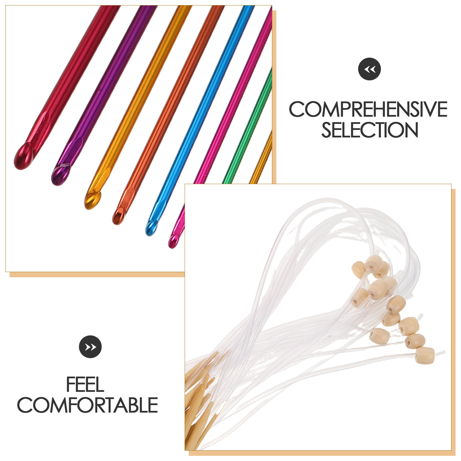 1Set Vibrant Color Crochet Hoo - Wooden Crochet Hooks Ergonomic Handle recension och pris