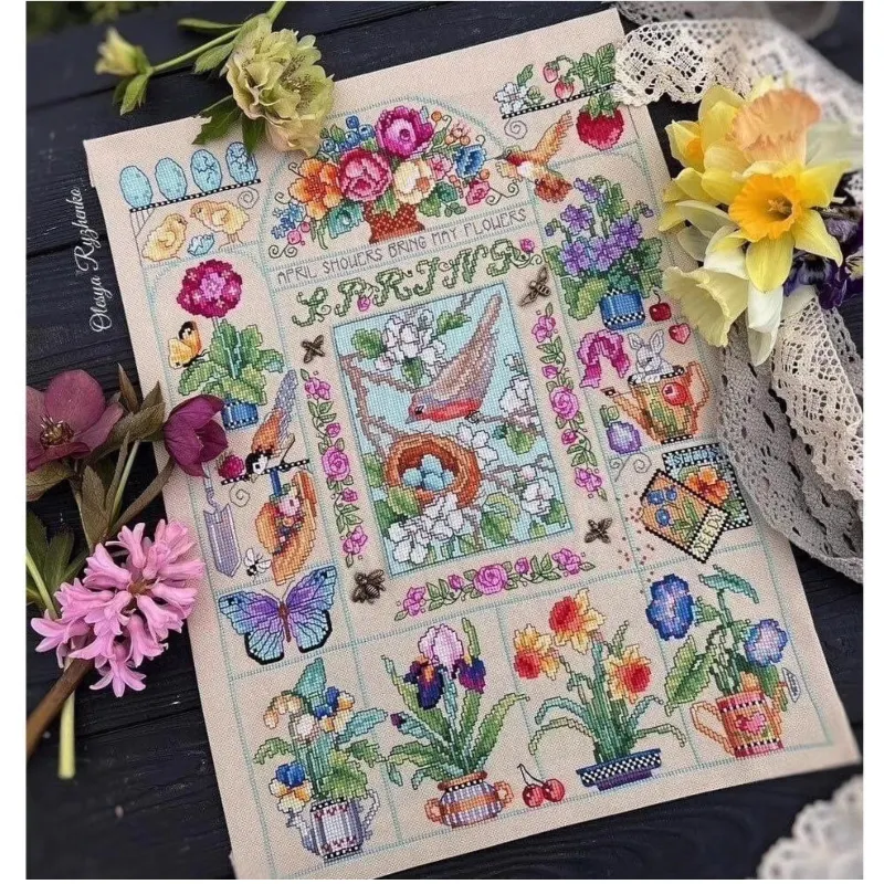 【CC2937 Spring Garden】 Beginne - Cross Stitch Stamped Kits Beginners recension och pris