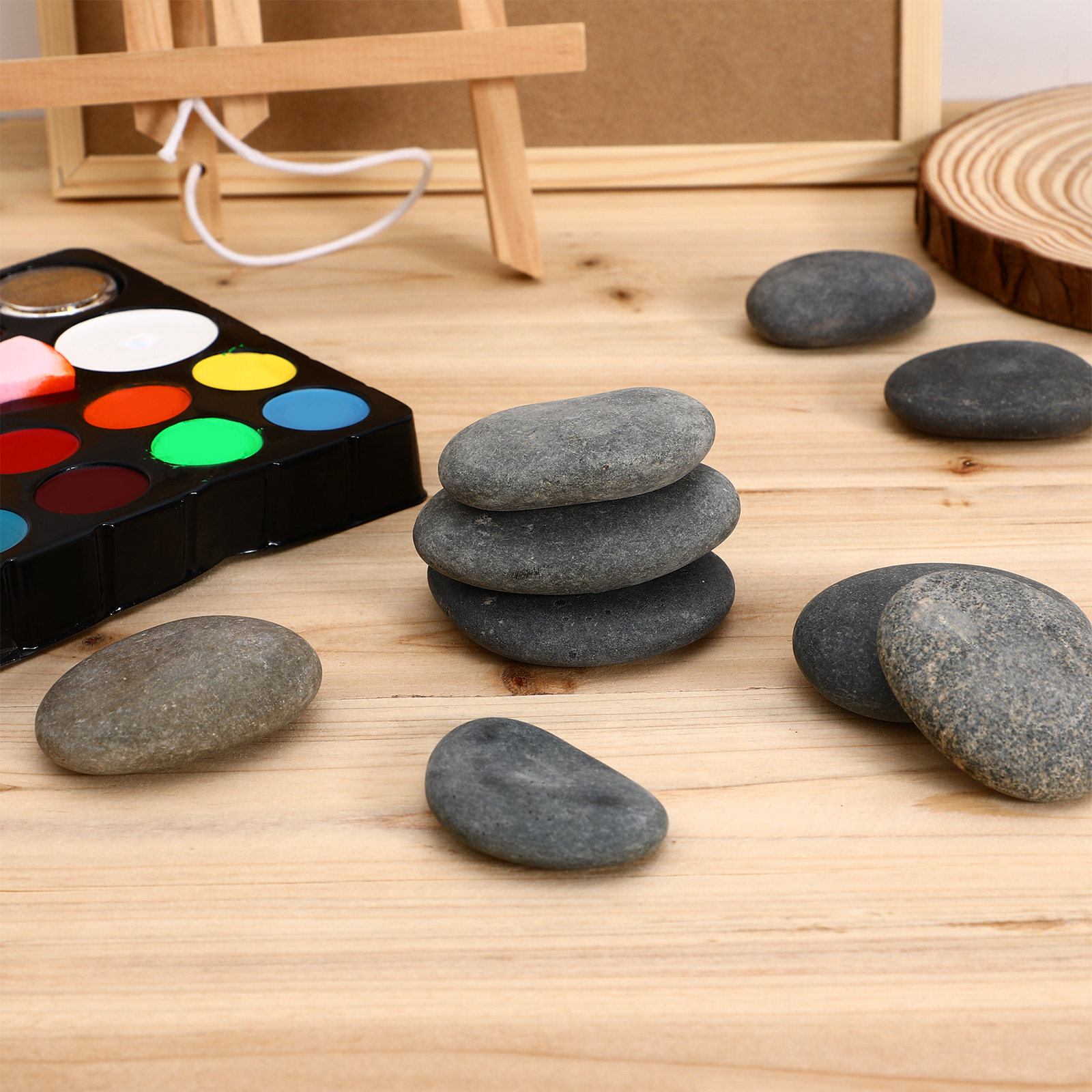 9pcs Painted Flat Stones DIY C - Painting Supplies recension och pris
