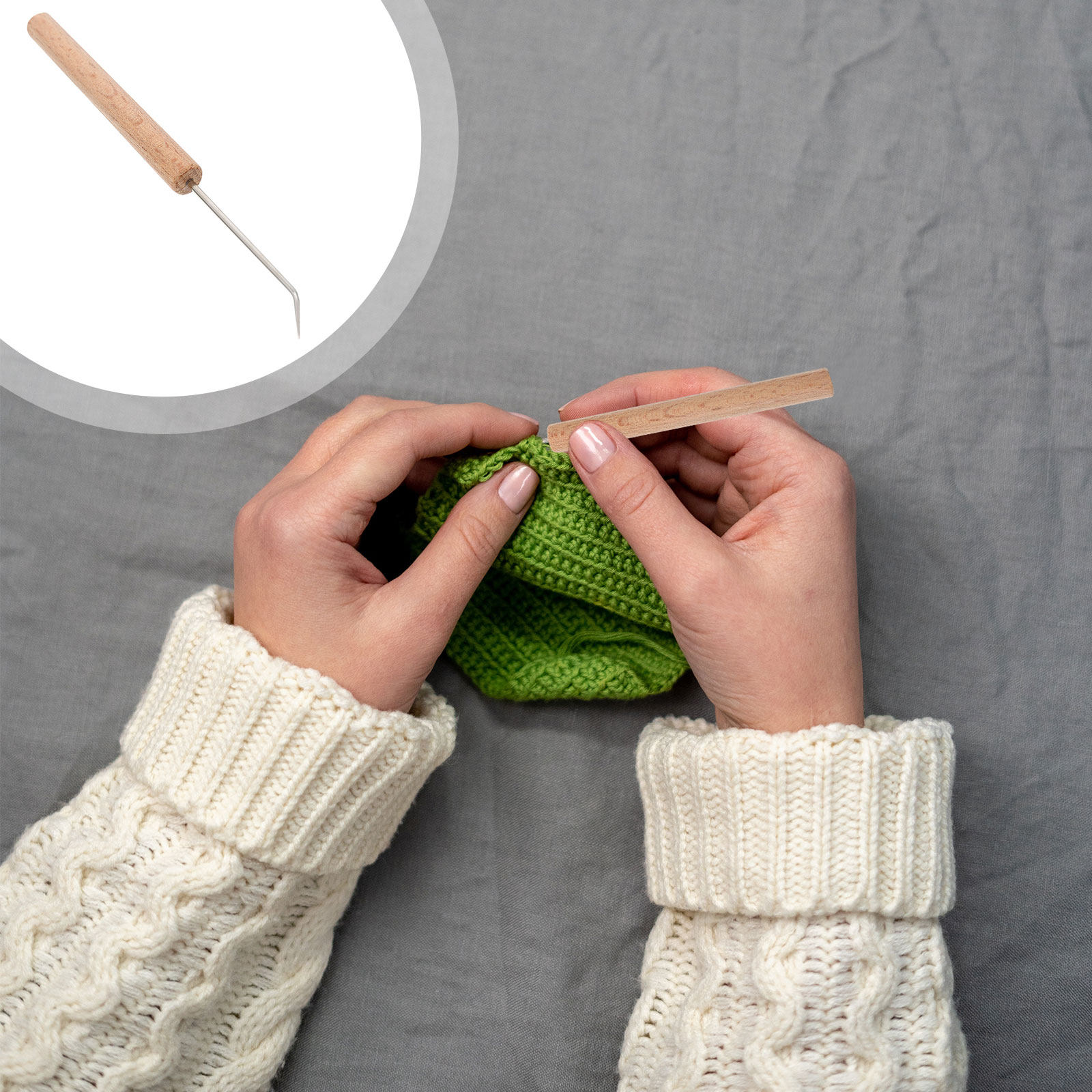 1Pcs Premium Wooden Crochet Ho - Wooden Crochet Hooks Ergonomic Handle recension och pris