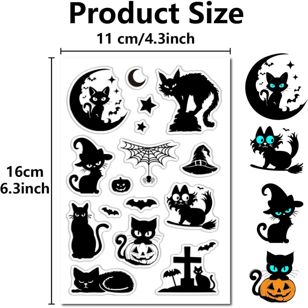 Halloween Black Cats Clear Rub - Clear Silicone Stamps For Card Making recension och pris