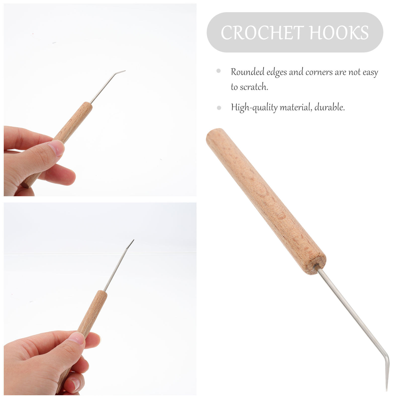1Pcs Exquisite Wood Handle Cro - Wooden Crochet Hooks Ergonomic Handle recension och pris