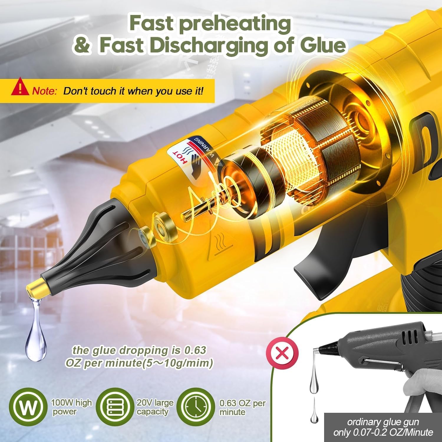 100W Cordless Hot Glue Gun for - Hot Melt Glue Gun Cordless recension och pris