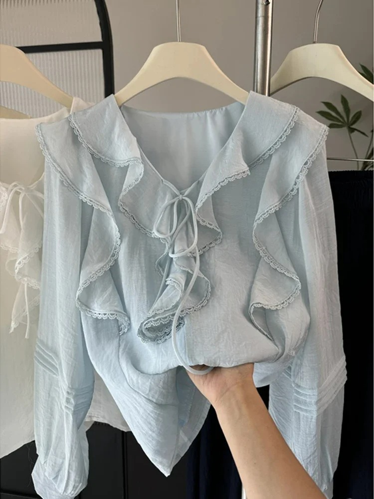 French V-Neck Chic Long Sleeve - Embroidery recension och pris